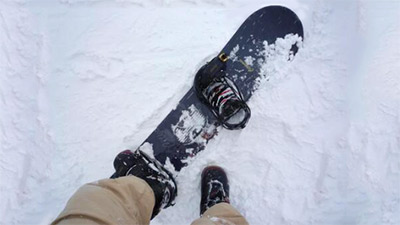 スノーボード,板,ブーツがはみ出る,ドラグ,対策,画像