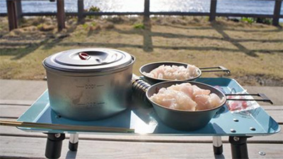 チタン製クッカー,焦げ付き,傷つけずに落とす,クレンジング,画像